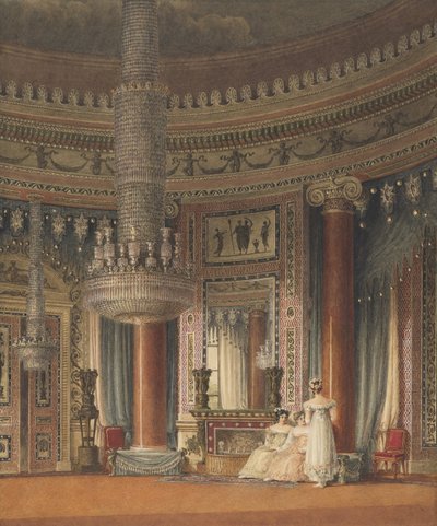 The Circular Dining Room at Carlton House, London by Charles Wild